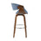 LumiSource Curvini 30'' Barstool, Set of 2, Walnut/Blue/Chrome