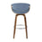 LumiSource Curvini 30'' Barstool, Set of 2, Walnut/Blue/Chrome