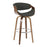LumiSource Curvini 30'' Barstool, Set of 2, Wal/Charcoal/Chrome