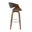 LumiSource Curvini 30'' Barstool, Set of 2, Wal/Charcoal/Chrome