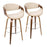 LumiSource Curvini 30'' Barstool, Set/2, WAL/CR/CH