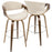 LumiSource Curvini 30'' Barstool, Set/2, WAL/CR/CH