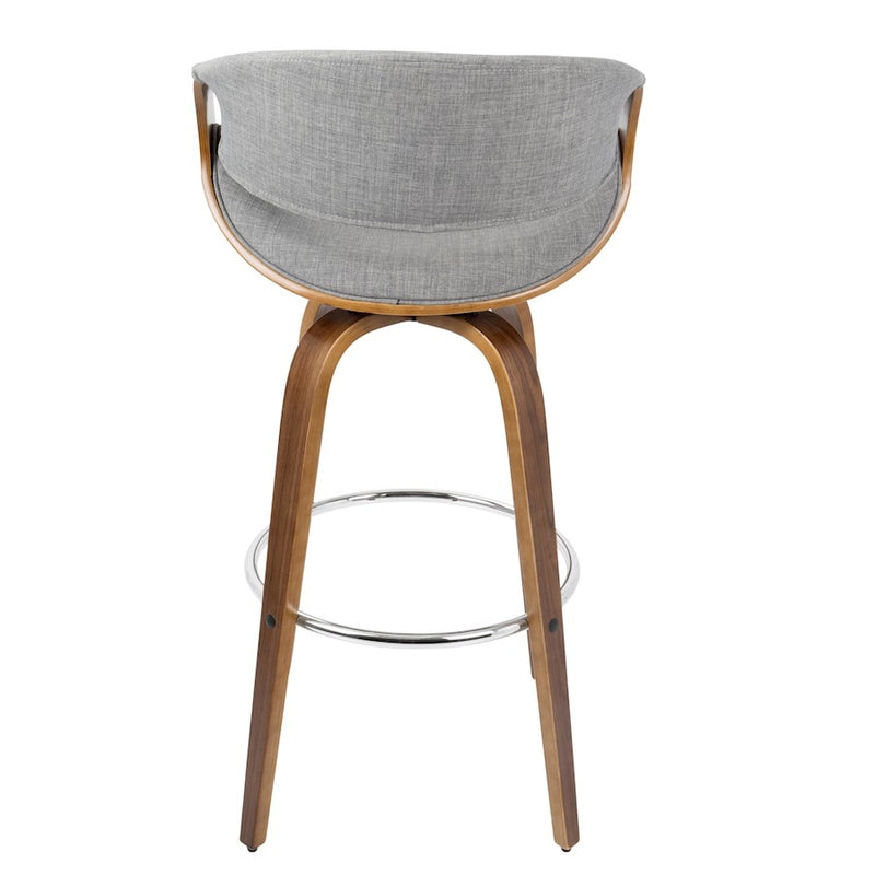LumiSource Curvini 30'' Barstool, Set/2, WAL/GY/CH