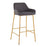 LumiSource Daniella Bar Stool, Set of 2, Gold/Charcoal