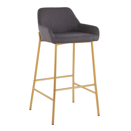 LumiSource Daniella Bar Stool, Set of 2, Gold/Charcoal