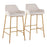 LumiSource Daniella Bar Stool, Set of 2, Gold/Cream - B30-DNLA2AUCR2