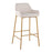 LumiSource Daniella Bar Stool, Set of 2, Gold/Cream