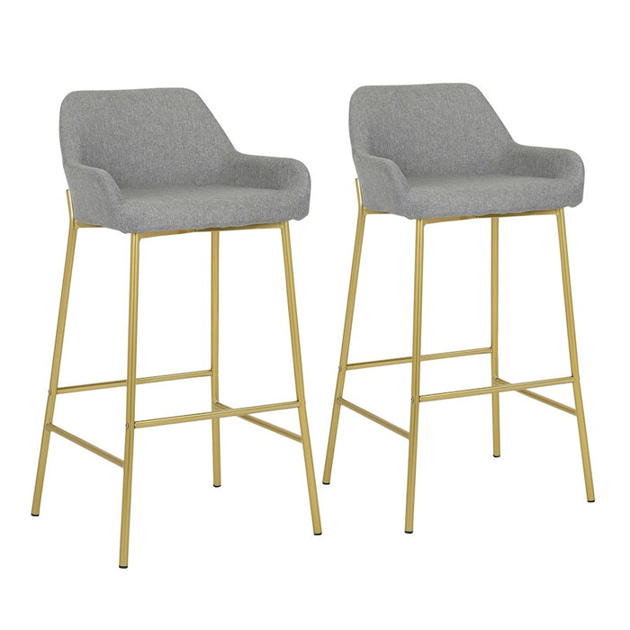 LumiSource Daniella Fixed-Height Bar Stool, Set of 2, Gold/Grey - B30-DNLA2AUGY2