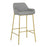 LumiSource Daniella Fixed-Height Bar Stool, Set of 2, Gold/Grey