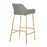 LumiSource Daniella Fixed-Height Bar Stool, Set of 2, Gold/Grey