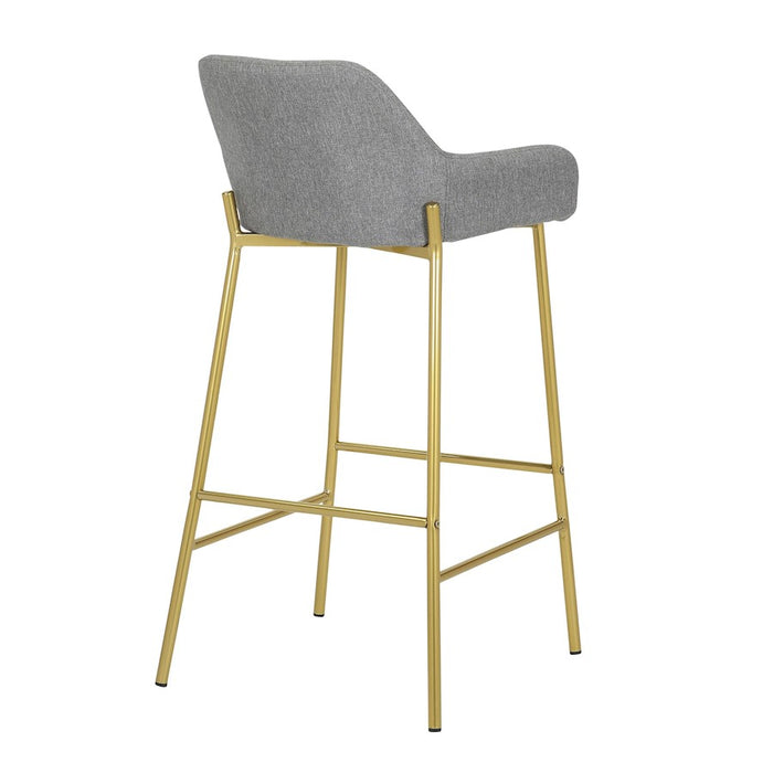 LumiSource Daniella Fixed-Height Bar Stool, Set of 2, Gold/Grey