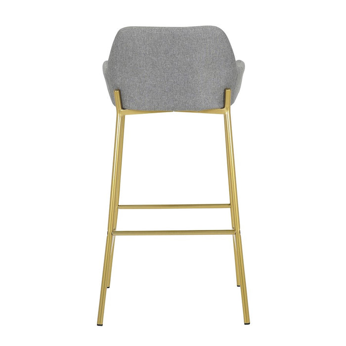 LumiSource Daniella Fixed-Height Bar Stool, Set of 2, Gold/Grey