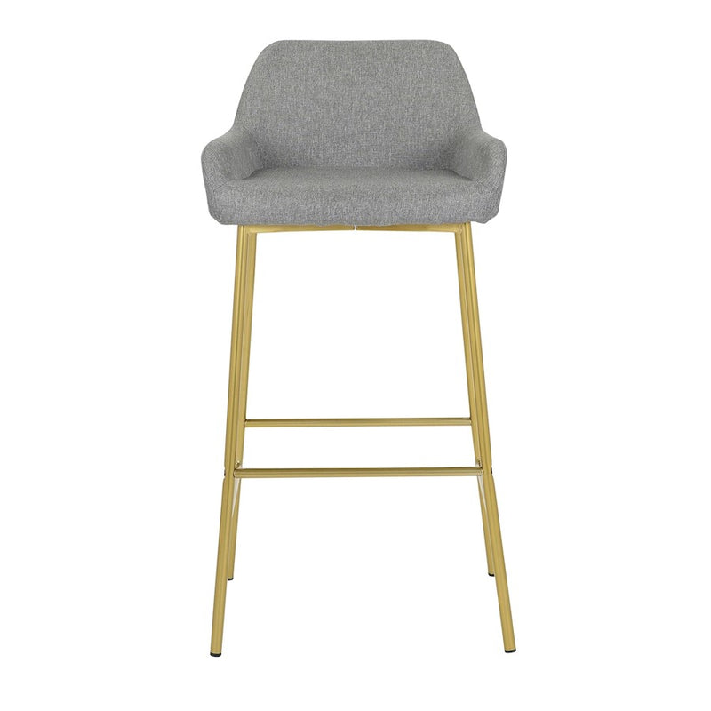 LumiSource Daniella Fixed-Height Bar Stool, Set of 2, Gold/Grey