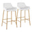 LumiSource Daniella Bar Stool, Set of 2, Gold/White - B30-DNLA2AUPUW2