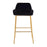 LumiSource Daniella Bar Stool, Set of 2, Gold/Black Velvet