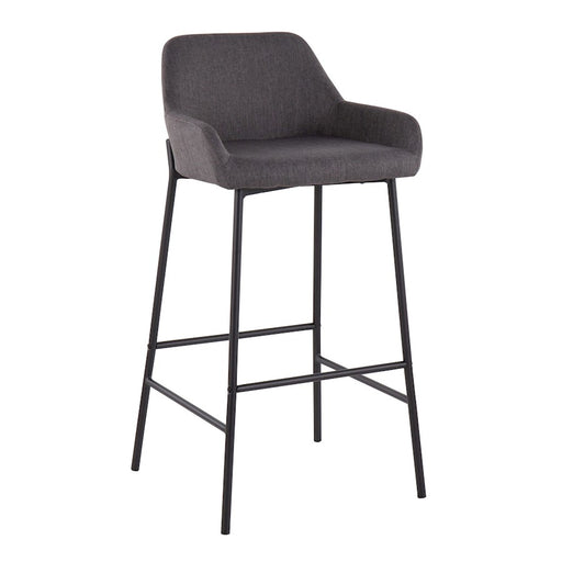 LumiSource Daniella Bar Stool, Set of 2, Black/Charcoal