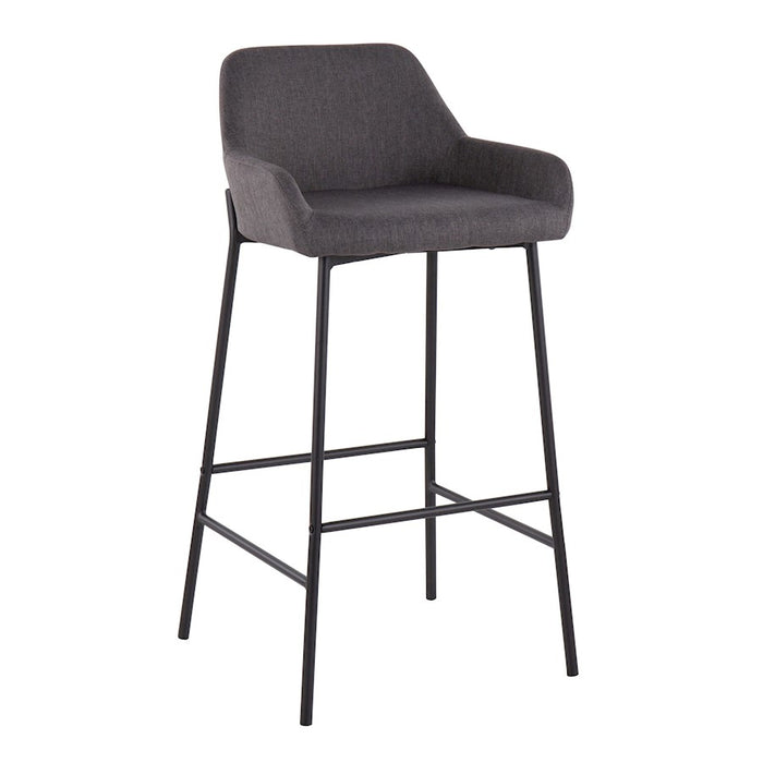 LumiSource Daniella Bar Stool, Set of 2, Black/Charcoal
