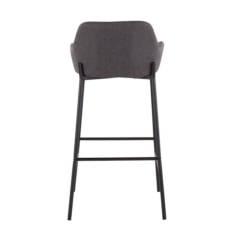 LumiSource Daniella Bar Stool, Set of 2, Black/Charcoal