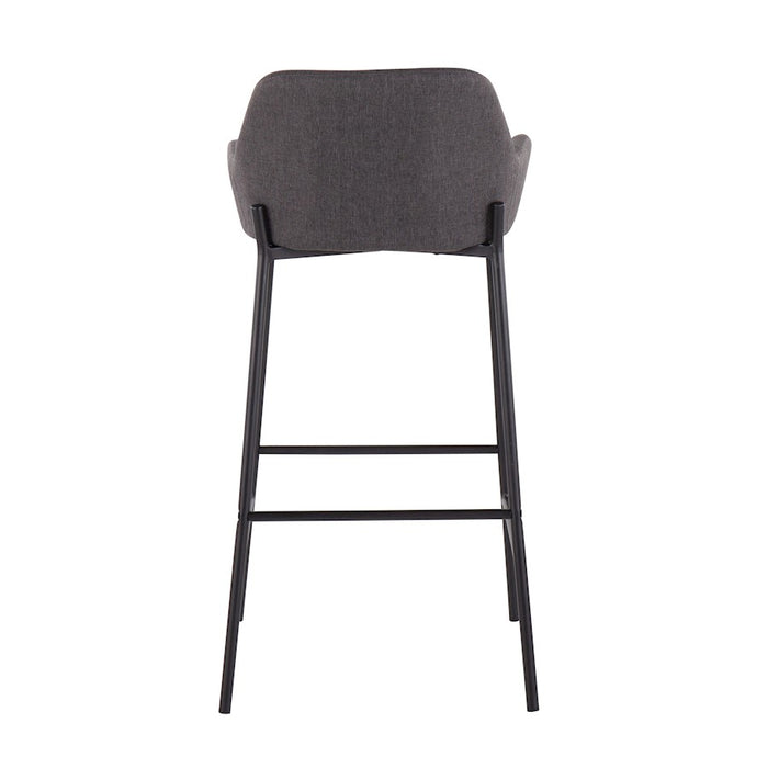 LumiSource Daniella Bar Stool, Set of 2, Black/Charcoal
