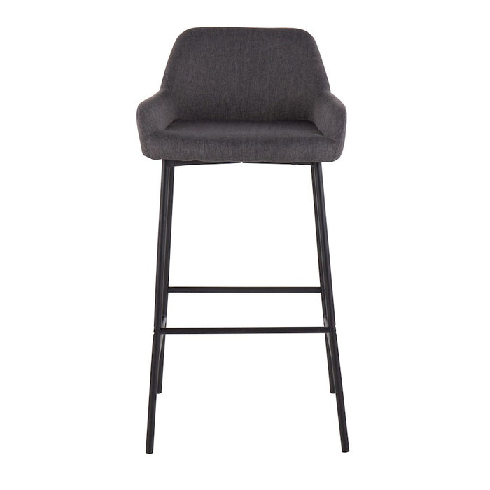 LumiSource Daniella Bar Stool, Set of 2, Black/Charcoal