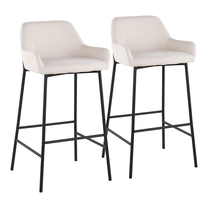 LumiSource Daniella Bar Stool, Set of 2, Black/Cream - B30-DNLA2BKCR2