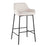 LumiSource Daniella Bar Stool, Set of 2, Black/Cream