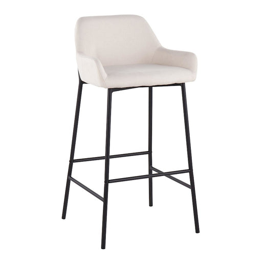 LumiSource Daniella Bar Stool, Set of 2, Black/Cream