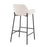 LumiSource Daniella Bar Stool, Set of 2, Black/Cream