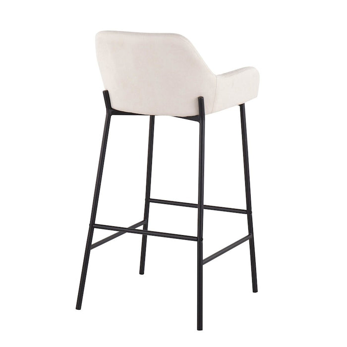 LumiSource Daniella Bar Stool, Set of 2, Black/Cream