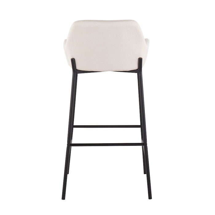 LumiSource Daniella Bar Stool, Set of 2, Black/Cream