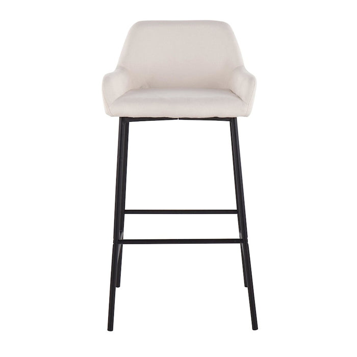 LumiSource Daniella Bar Stool, Set of 2, Black/Cream