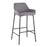 LumiSource Daniella Bar Stool, Set of 2, Black/Grey Fabric
