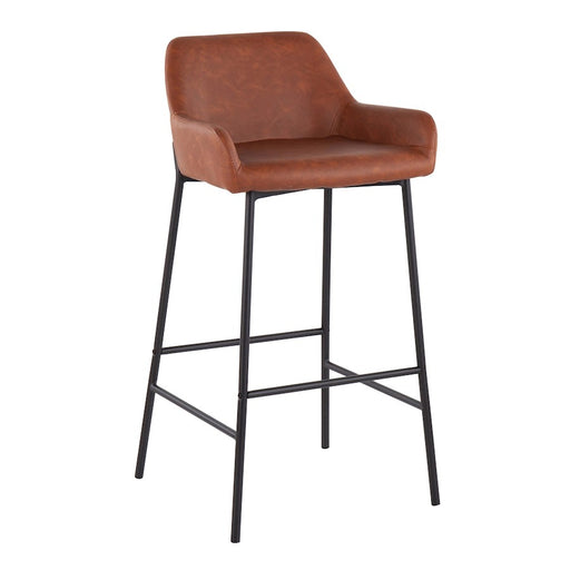 LumiSource Daniella Bar Stool, Set of 2, Black/Camel