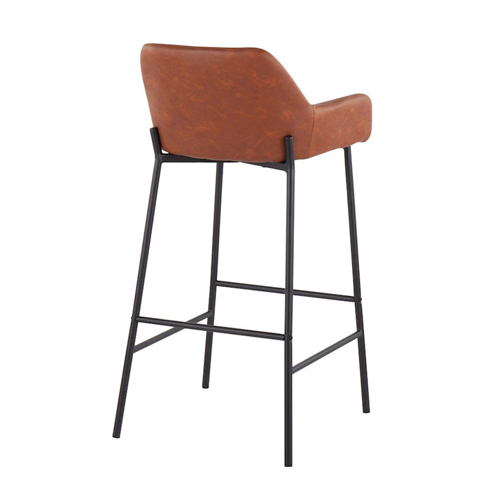 LumiSource Daniella Bar Stool, Set of 2, Black/Camel