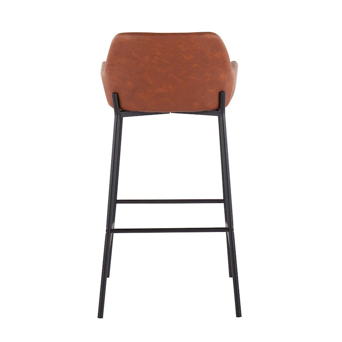 LumiSource Daniella Bar Stool, Set of 2, Black/Camel