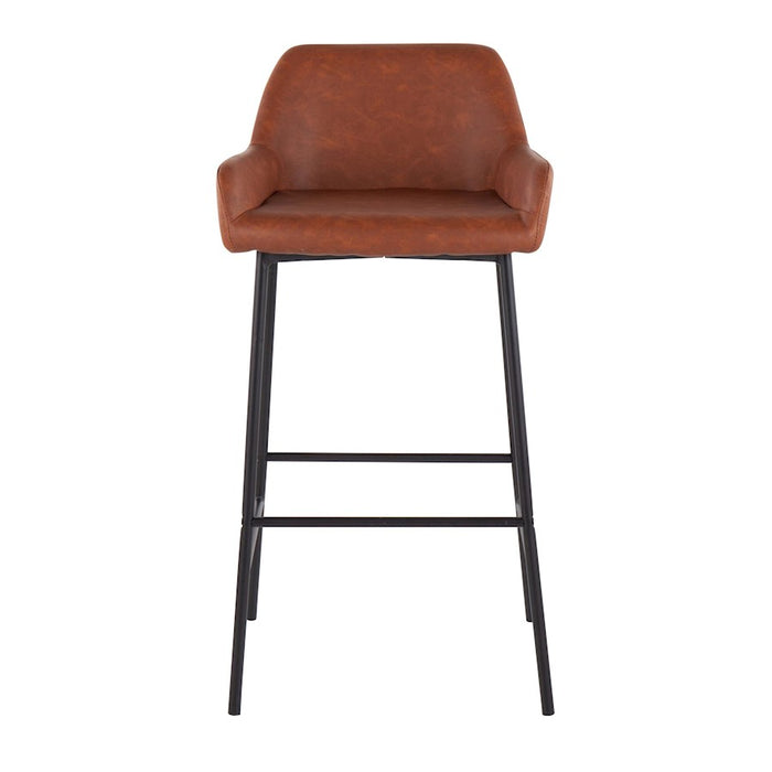 LumiSource Daniella Bar Stool, Set of 2, Black/Camel