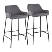 LumiSource Daniella Bar Stool, Set of 2, Black/Grey - B30-DNLA2BKPUGY2