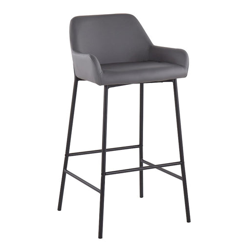LumiSource Daniella Bar Stool, Set of 2, Black/Grey
