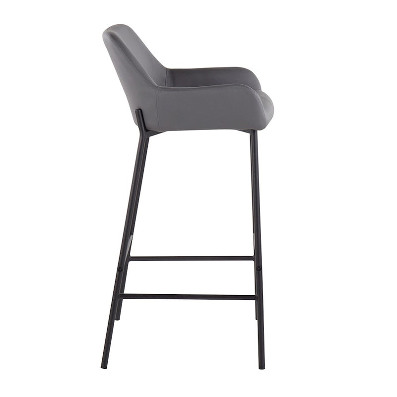 LumiSource Daniella Bar Stool, Set of 2, Black/Grey