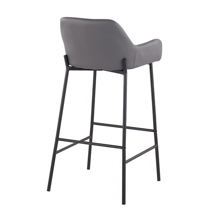 LumiSource Daniella Bar Stool, Set of 2, Black/Grey
