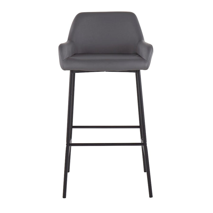 LumiSource Daniella Bar Stool, Set of 2, Black/Grey