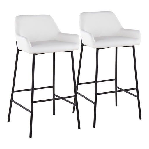 LumiSource Daniella Bar Stool, Set of 2, Black/White - B30-DNLA2BKPUW2
