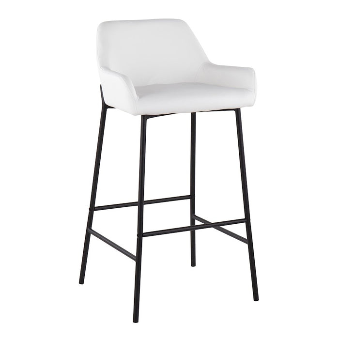 LumiSource Daniella Bar Stool, Set of 2, Black/White