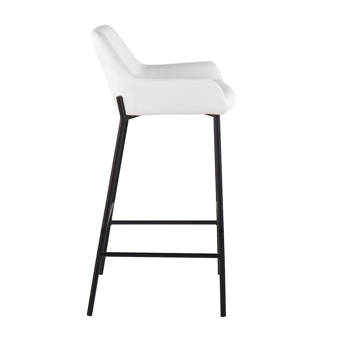 LumiSource Daniella Bar Stool, Set of 2, Black/White