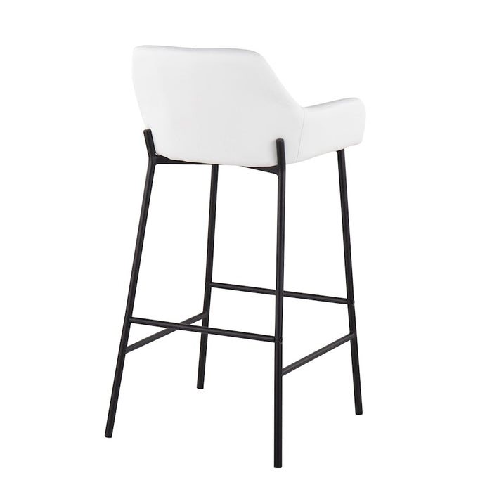 LumiSource Daniella Bar Stool, Set of 2, Black/White