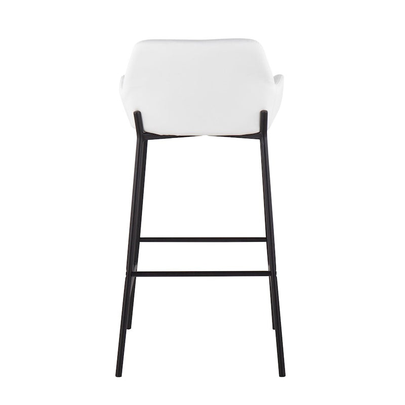 LumiSource Daniella Bar Stool, Set of 2, Black/White