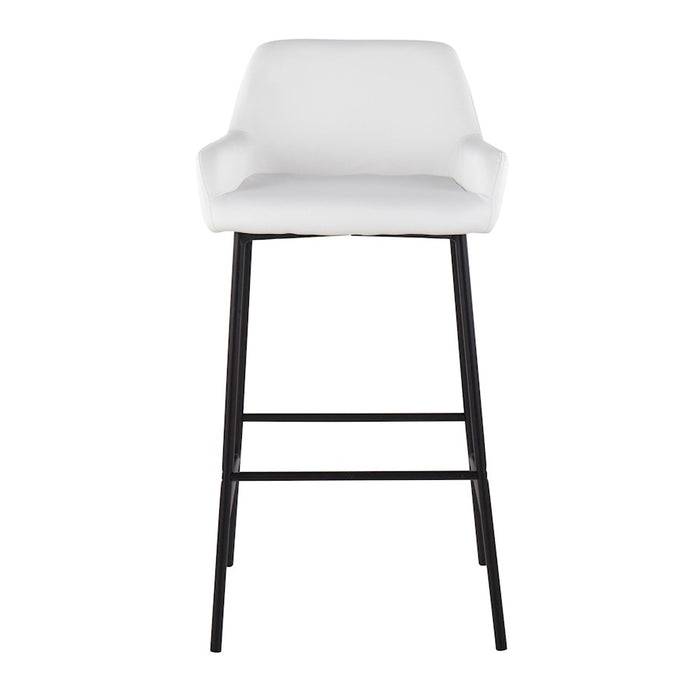 LumiSource Daniella Bar Stool, Set of 2, Black/White