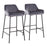LumiSource Daniella Bar Stool, Set of 2, Black/Silver Velvet - B30-DNLA2BKVSV2