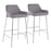 LumiSource Daniella Bar Stool, Set of 2, Chrome/Grey Fabric - B30-DNLA2CHRMGY2