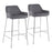 LumiSource Daniella Bar Stool, Set of 2, Chrome/Grey - B30-DNLA2CHRMPUGY2